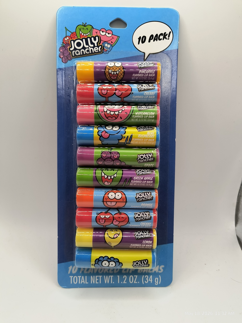 Kids Lip Balm 10-Pack - Assorted Flavors Jolly Rancher Sealed